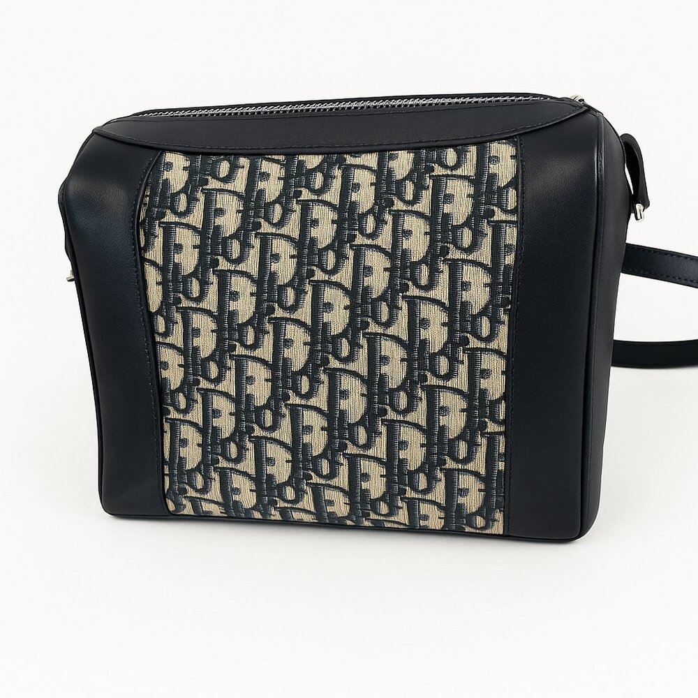 Christian Dior Trotter Canvas Shoulder Bag Black Vintage Authentic - Picture 3 of 11